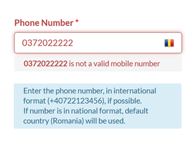 Phone number validation